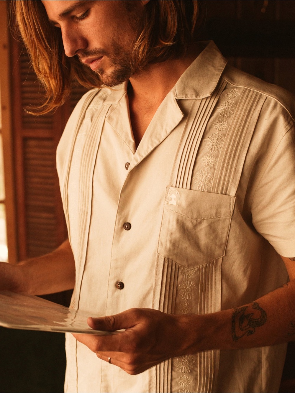 Dandy Del Mar Large The Brisa Linen Shirt in Vintage Ivory Size XXL